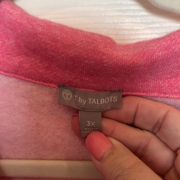 EUC 3X FEATHERWEIGHT FLEECE WRAP NECK PULLOVER - T by Talbots - Picture 2 of 4